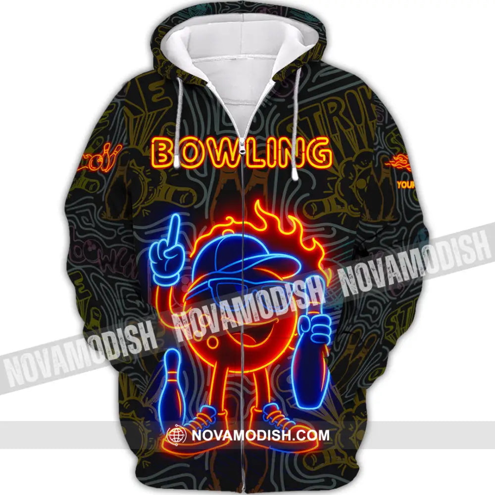 Unisex Shirt - Custom Bowling Shirt Zipper Hoodie / S T-shirt