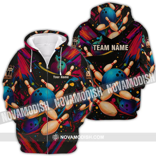 Unisex Shirt - Custom Bowling Shirt Zipper Hoodie / S T-shirt