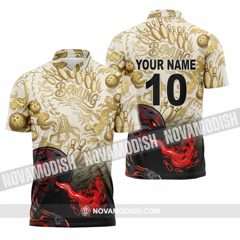 Unisex Shirt - Custom Bowling Shirt - Zipper Polo Shirt / S - T-shirt