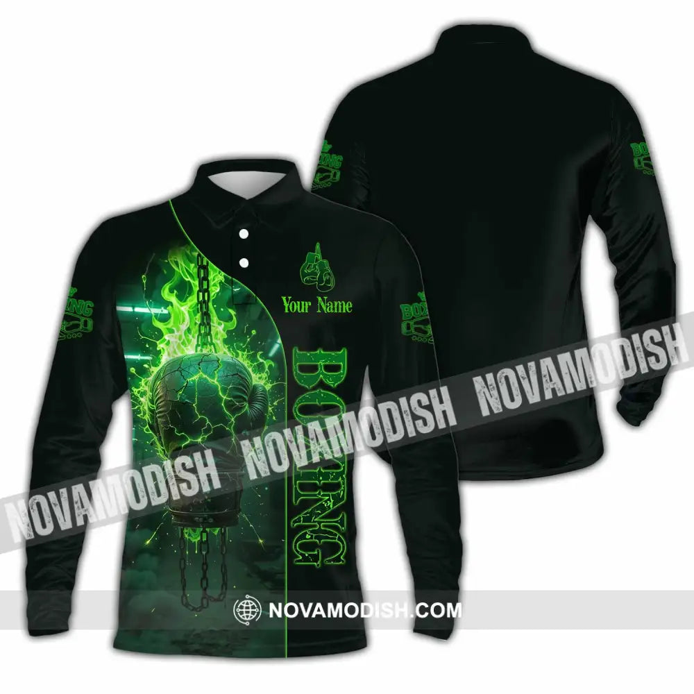 Unisex Shirt - Custom Boxing 3D Shirt Long Sleeve Polo / S T-shirt