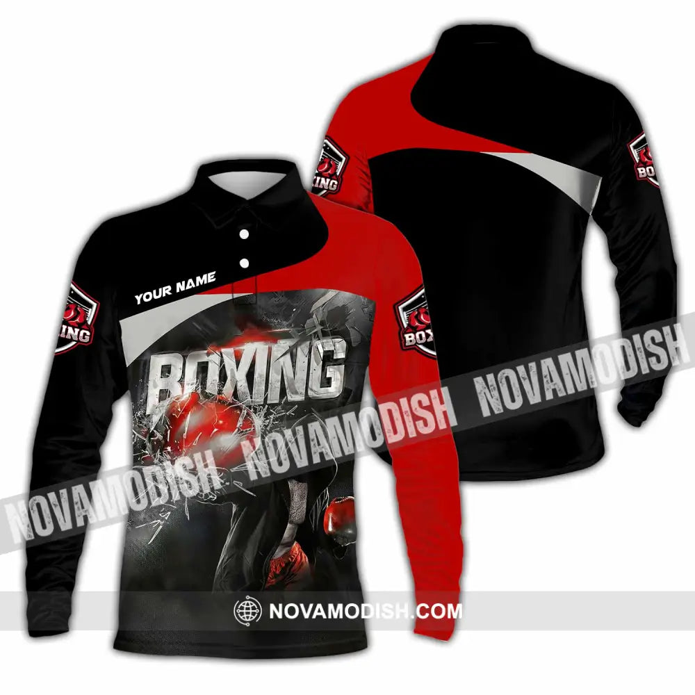 Unisex Shirt - Custom Boxing 3D Shirt Long Sleeve Polo / S T-shirt