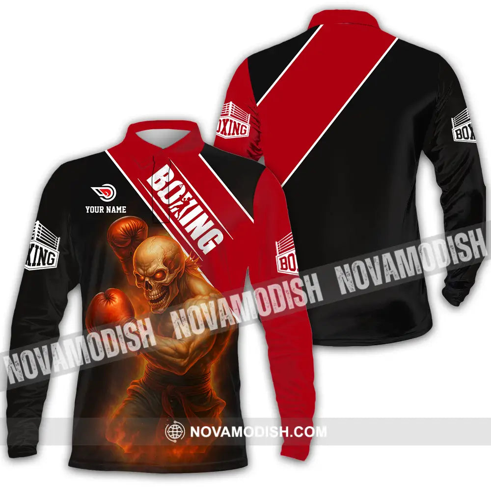 Unisex Shirt - Custom Boxing 3D Shirt Long Sleeve Polo / S T-shirt