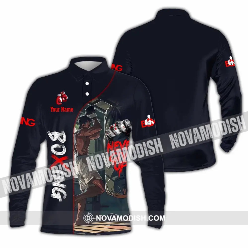 Unisex Shirt - Custom Boxing 3D Shirt Long Sleeve Polo / S T-shirt
