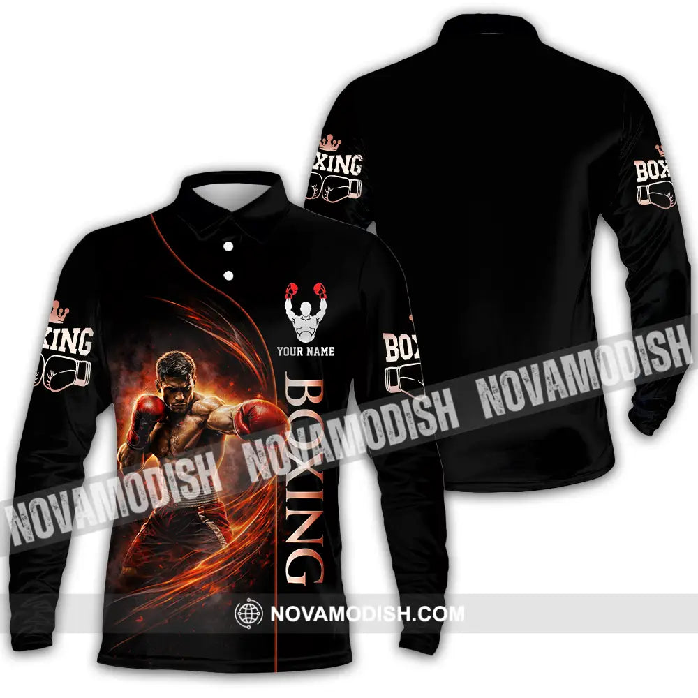 Unisex Shirt - Custom Boxing 3D Shirt - Long Sleeve Polo / S - T-shirt
