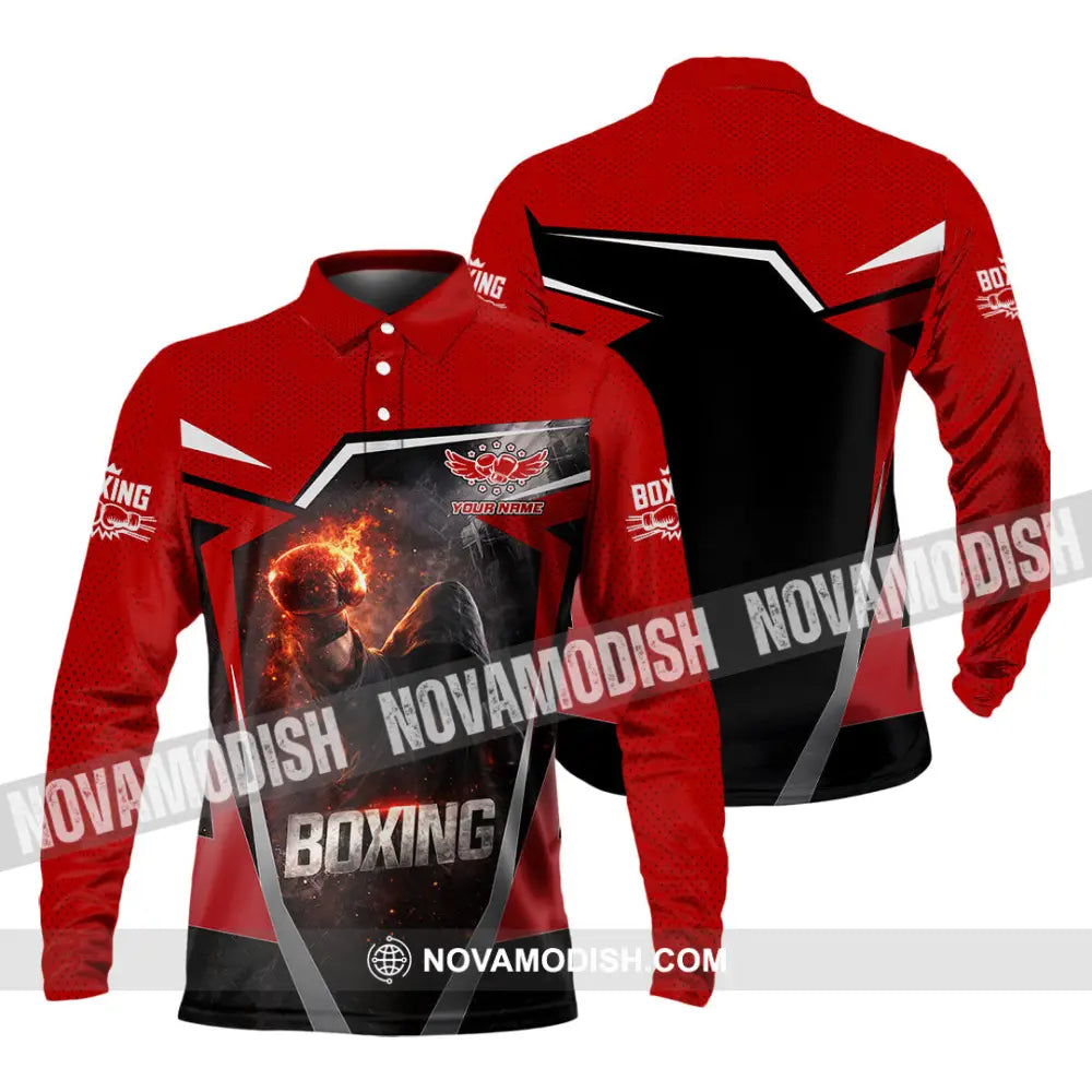 Unisex Shirt - Custom Boxing 3D Shirt Long Sleeve Polo / S T-shirt