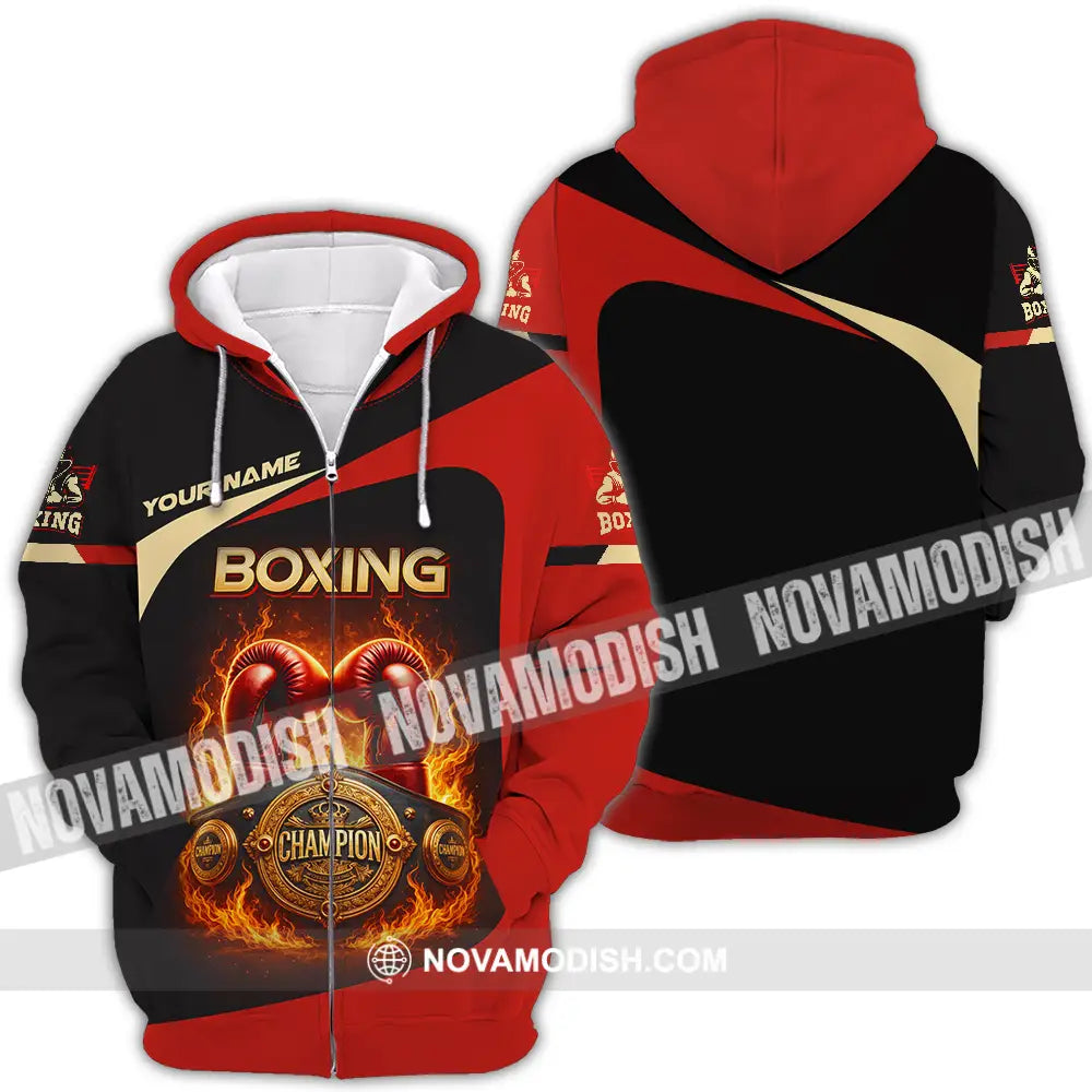 Unisex Shirt - Custom Boxing 3D Shirt Zipper Hoodie / S T-shirt