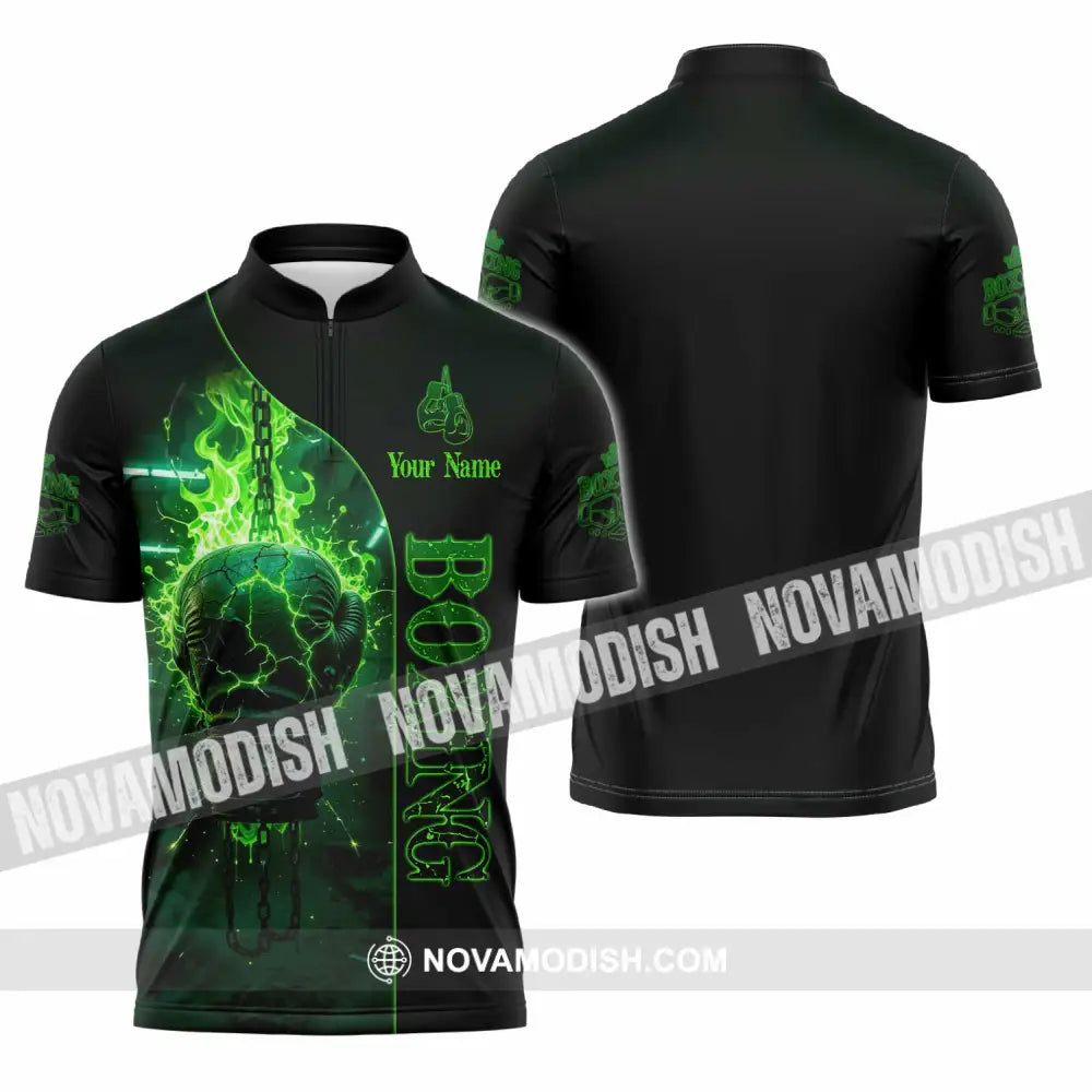 Unisex Shirt - Custom Boxing 3D Shirt Zipper Polo Shirt / S T-shirt