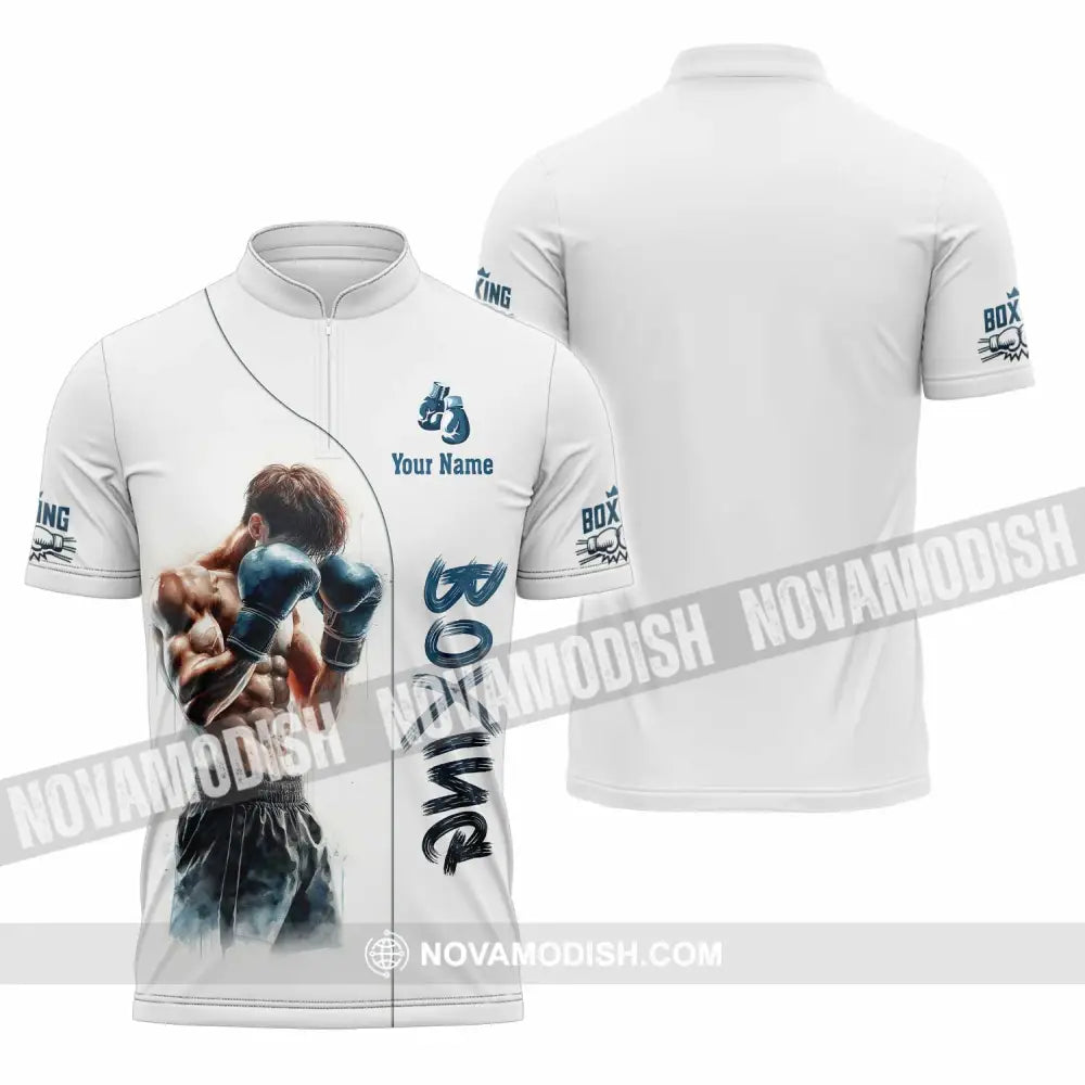 Unisex Shirt - Custom Boxing 3D Shirt Zipper Polo Shirt / S T-shirt