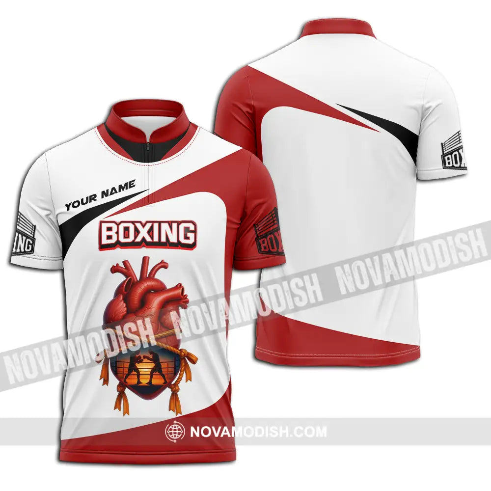 Unisex Shirt - Custom Boxing 3D Shirt Zipper Polo Shirt / S T-shirt