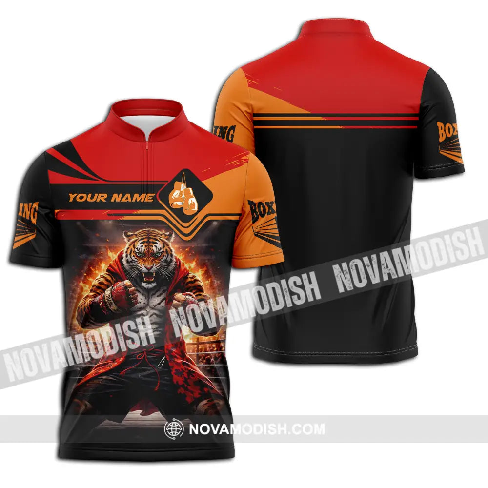 Unisex Shirt - Custom Boxing 3D Shirt Zipper Polo Shirt / S T-shirt