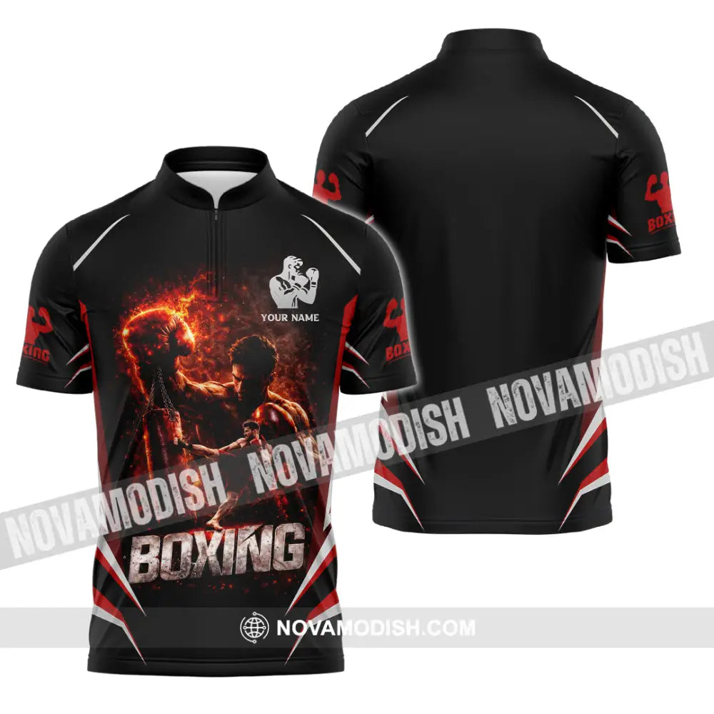 Unisex Shirt - Custom Boxing 3D Shirt Zipper Polo Shirt / S T-shirt
