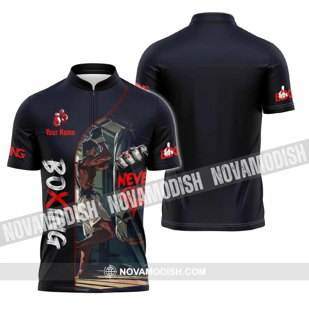 Unisex Shirt - Custom Boxing 3D Shirt Zipper Polo Shirt / S T-shirt