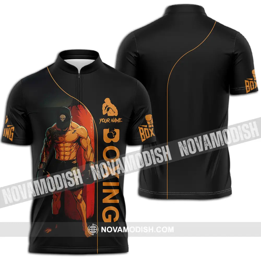 Unisex Shirt - Custom Boxing 3D Shirt Zipper Polo Shirt / S T-shirt