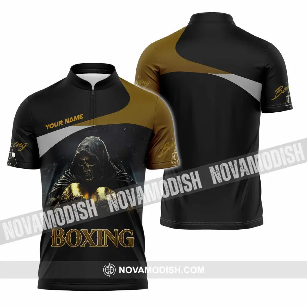 Unisex Shirt - Custom Boxing 3D Shirt Zipper Polo Shirt / S T-shirt