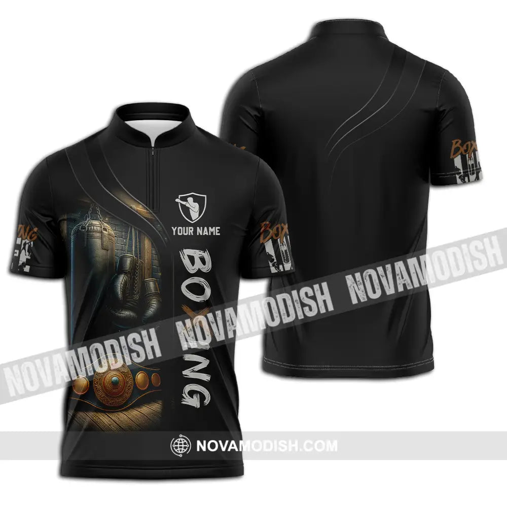 Unisex Shirt - Custom Boxing 3D Shirt Zipper Polo Shirt / S T-shirt