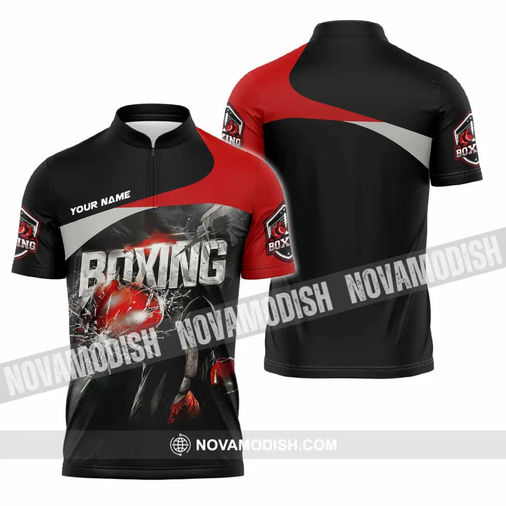 Unisex Shirt - Custom Boxing 3D Shirt Zipper Polo Shirt / S T-shirt