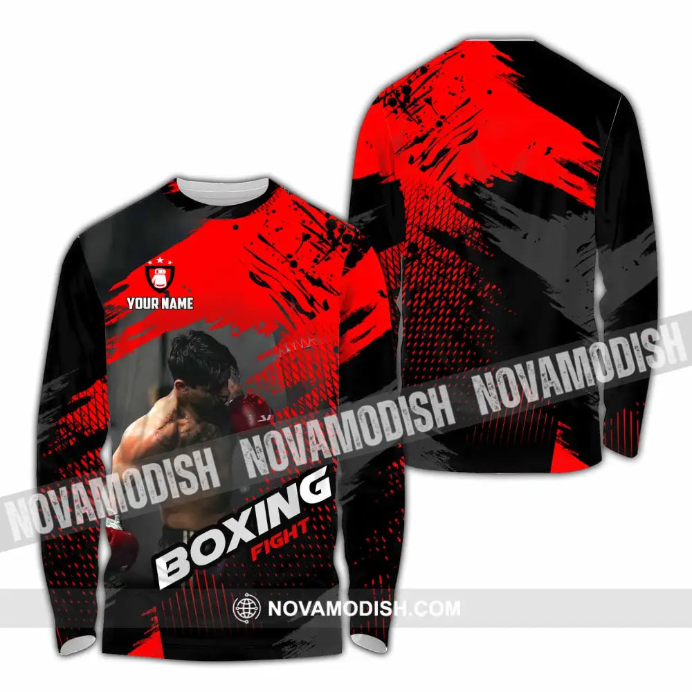 Unisex Shirt - Custom Boxing Fight 3D Shirt - Long Sleeve Shirt / S - T-shirt