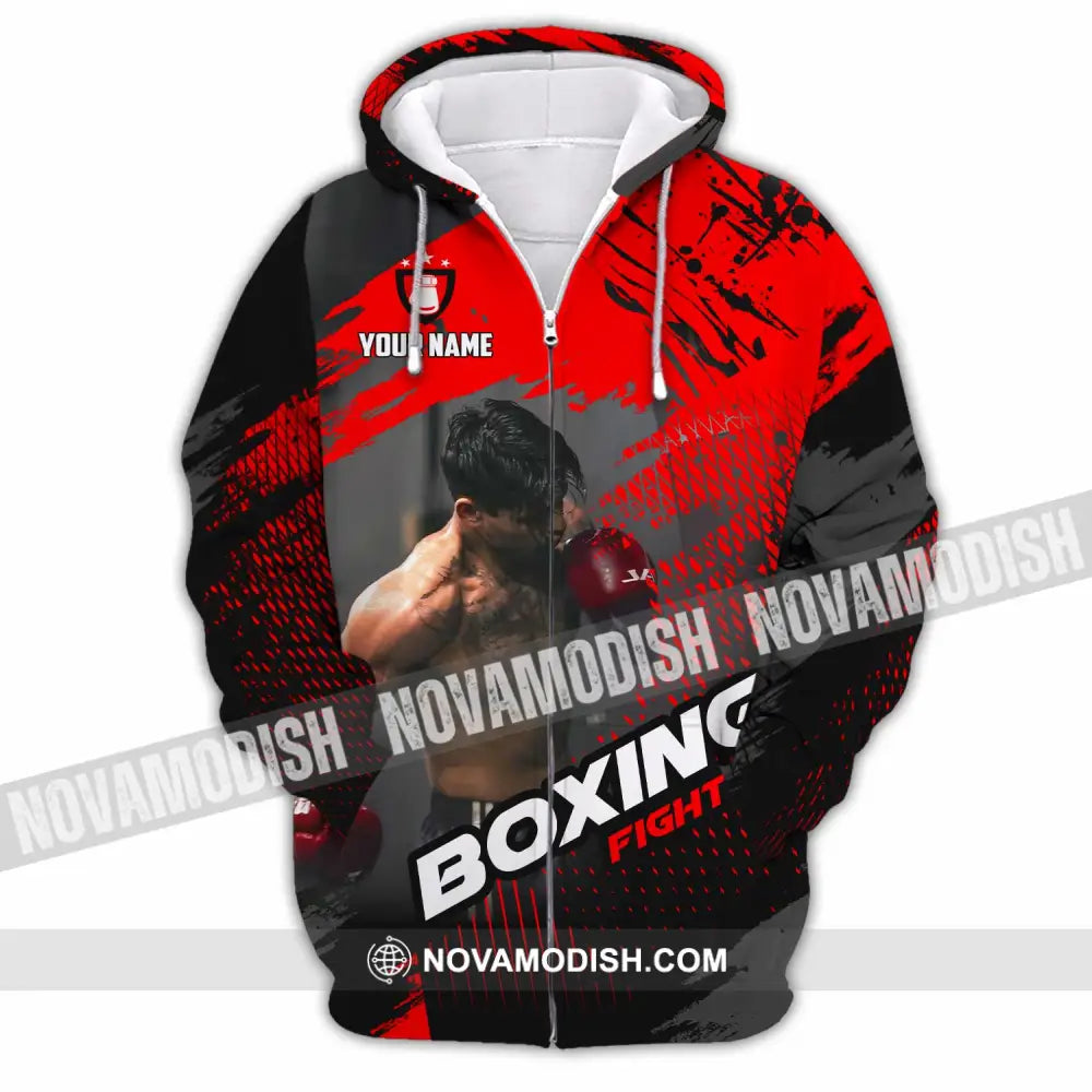 Unisex Shirt - Custom Boxing Fight 3D Shirt - Zipper Hoodie / S - T-shirt