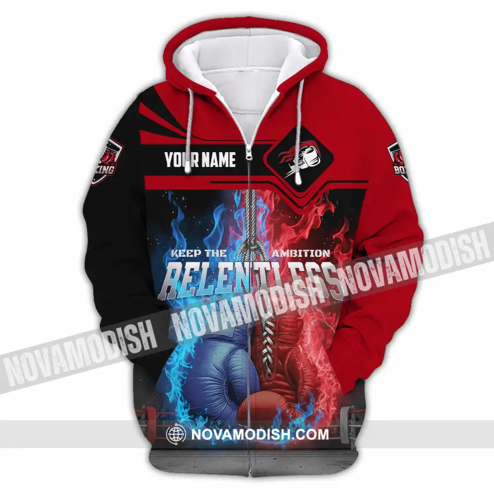 Unisex Shirt - Custom Boxing Keep The Ambition Release 3D Shirt Zipper Hoodie / S T-shirt