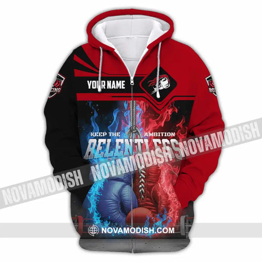 Unisex Shirt - Custom Boxing Keep The Ambition Release 3D Shirt Zipper Hoodie / S T-shirt