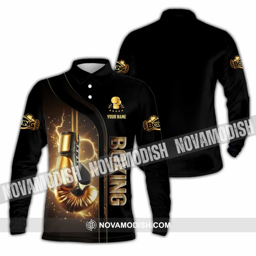 Unisex Shirt - Custom Boxing Lover Sport Shirt Long Sleeve Polo / S T-shirt