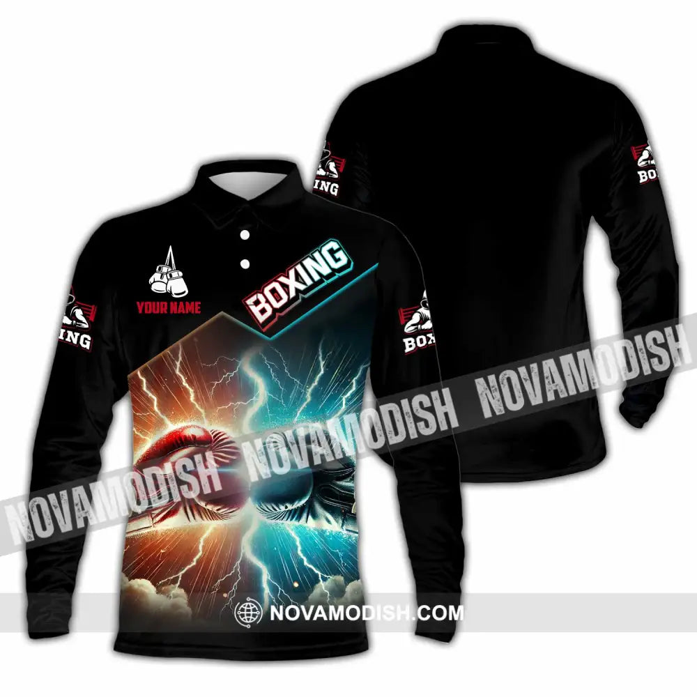 Unisex Shirt - Custom Boxing Lover Sport Shirt Long Sleeve Polo / S T-shirt