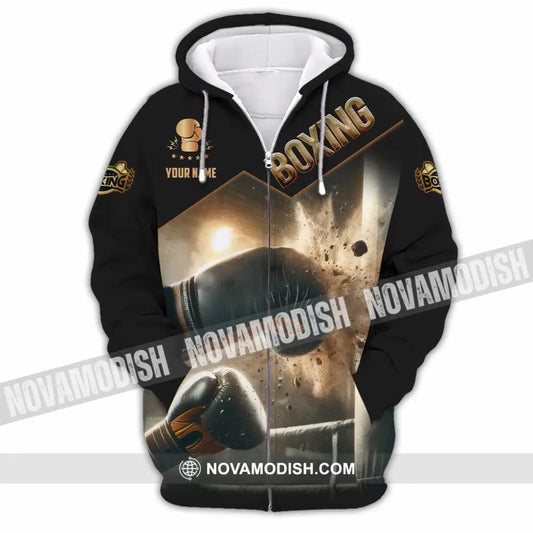 Unisex Shirt - Custom Boxing Lover Sport Shirt Zipper Hoodie / S T-shirt
