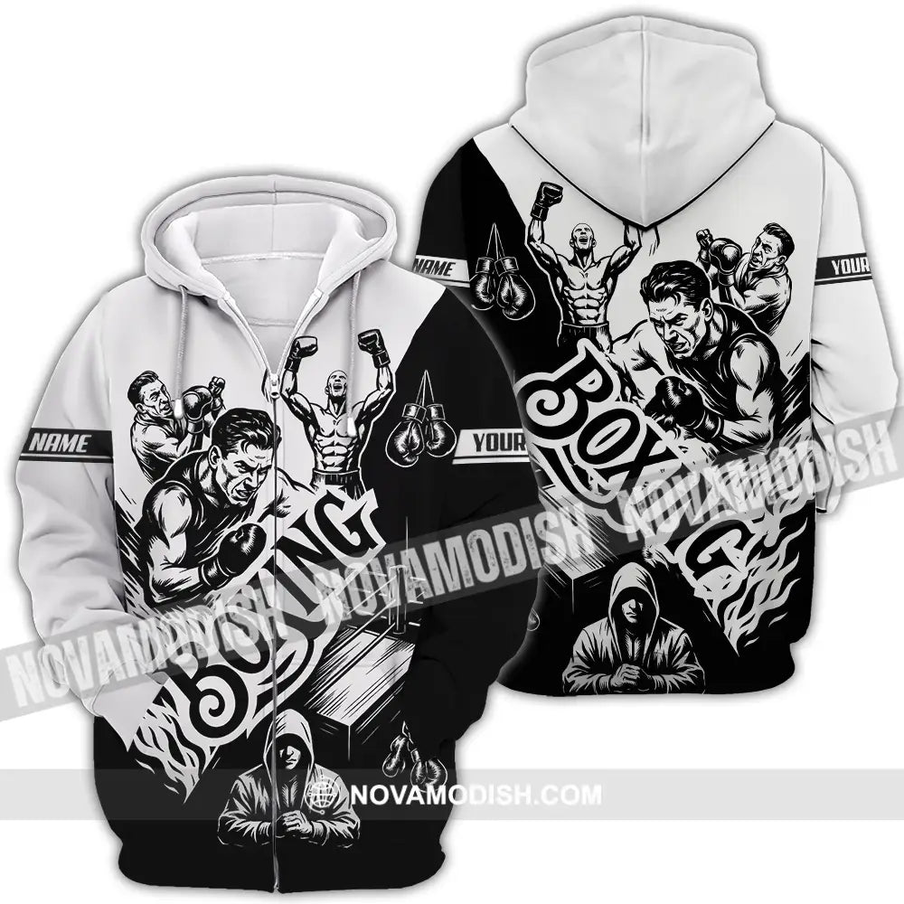 Unisex Shirt - Custom Boxing Men Shirt Zipper Hoodie / S T-shirt