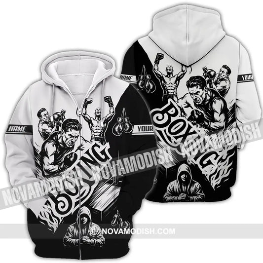 Unisex Shirt - Custom Boxing Men Shirt Zipper Hoodie / S T-shirt