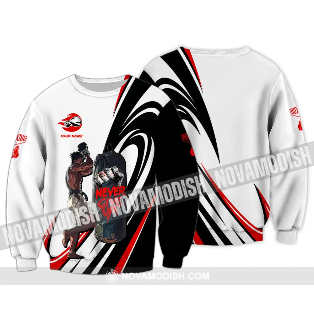 Unisex Shirt - Custom Boxing Never Give Up Shirt Long Sleeve / S T-shirt