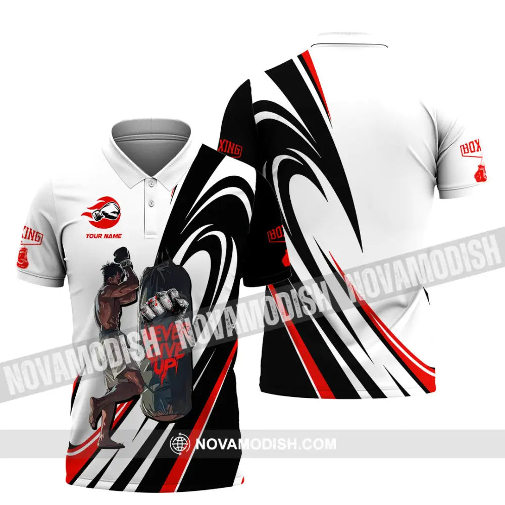 Unisex Shirt - Custom Boxing Never Give Up Shirt Polo Shirt / S T-shirt