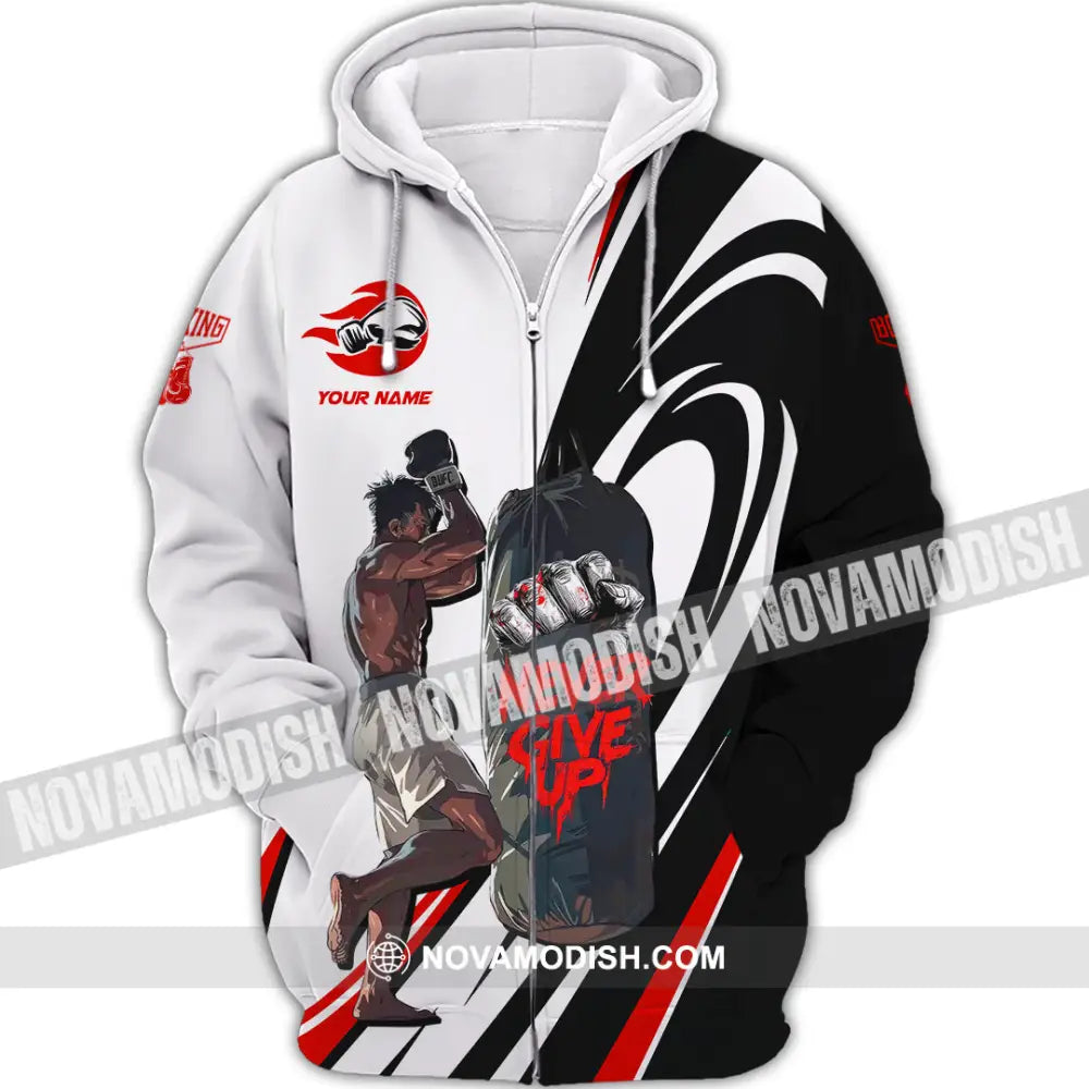 Unisex Shirt - Custom Boxing Never Give Up Shirt Zipper Hoodie / S T-shirt