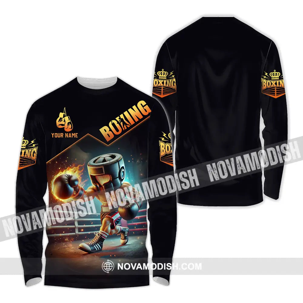 Unisex Shirt - Custom Boxing Player Shirt Long Sleeve Shirt / S T-shirt