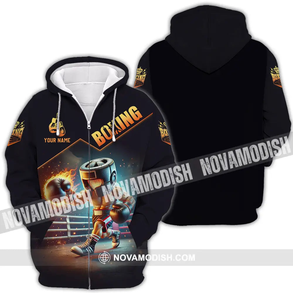 Unisex Shirt - Custom Boxing Player Shirt Zipper Hoodie / S T-shirt