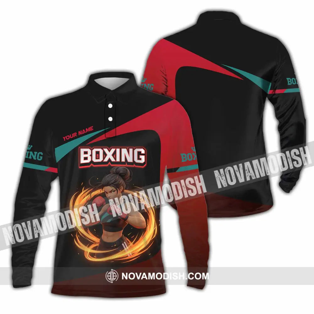 Unisex Shirt - Custom Boxing Sport Shirt Long Sleeve Polo / S T-shirt