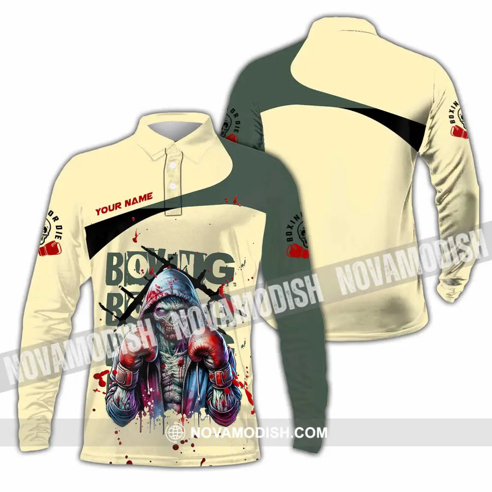 Unisex Shirt - Custom Boxing Sport Shirt Long Sleeve Polo / S T-shirt