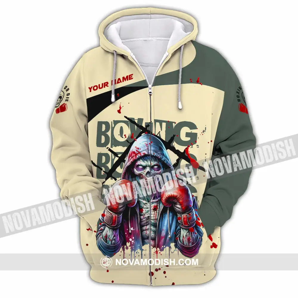 Unisex Shirt - Custom Boxing Sport Shirt Zipper Hoodie / S T-shirt