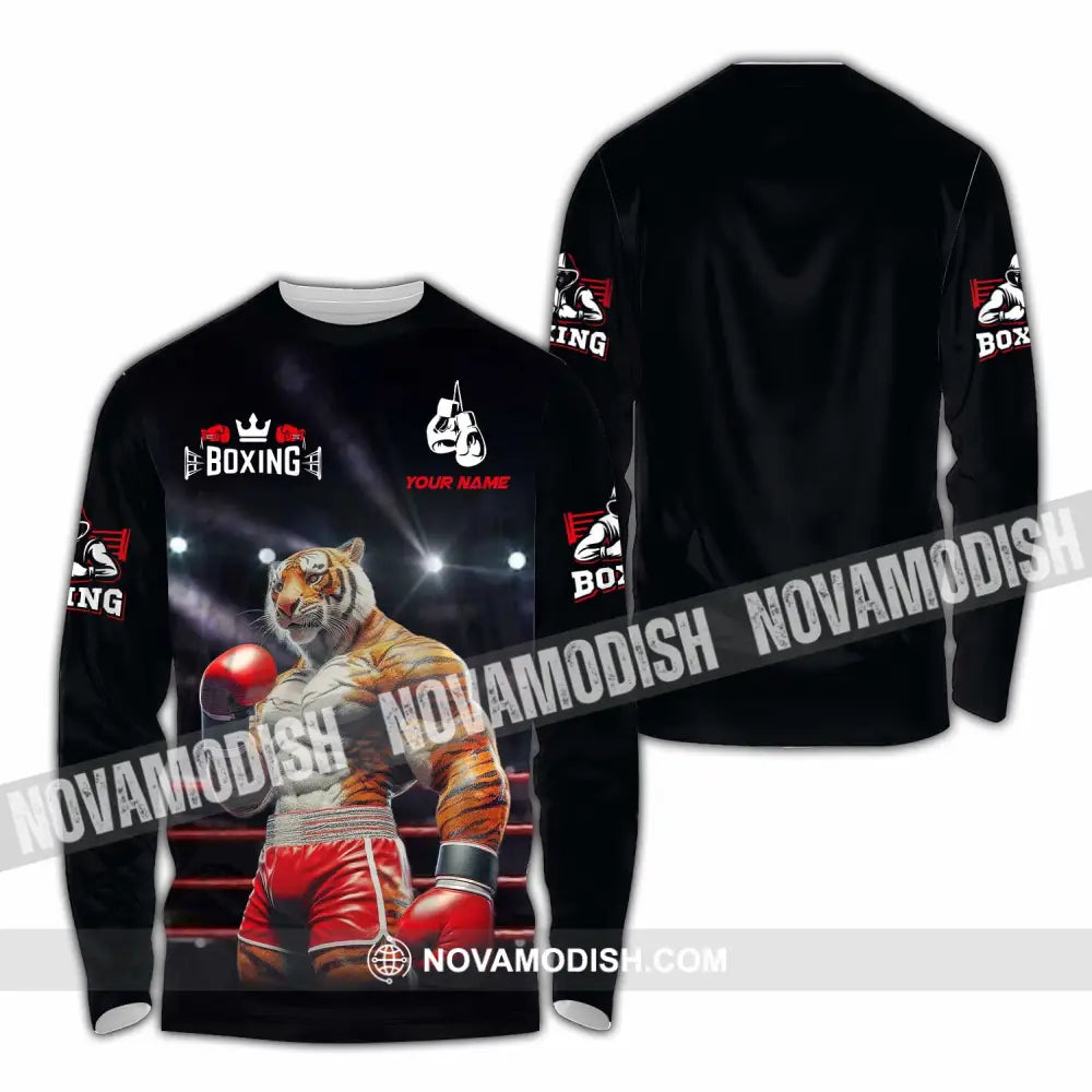 Unisex Shirt - Custom Boxing Tiger Shirt Long Sleeve Shirt / S T-shirt