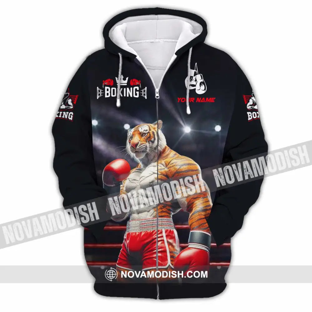 Unisex Shirt - Custom Boxing Tiger Shirt Zipper Hoodie / S T-shirt
