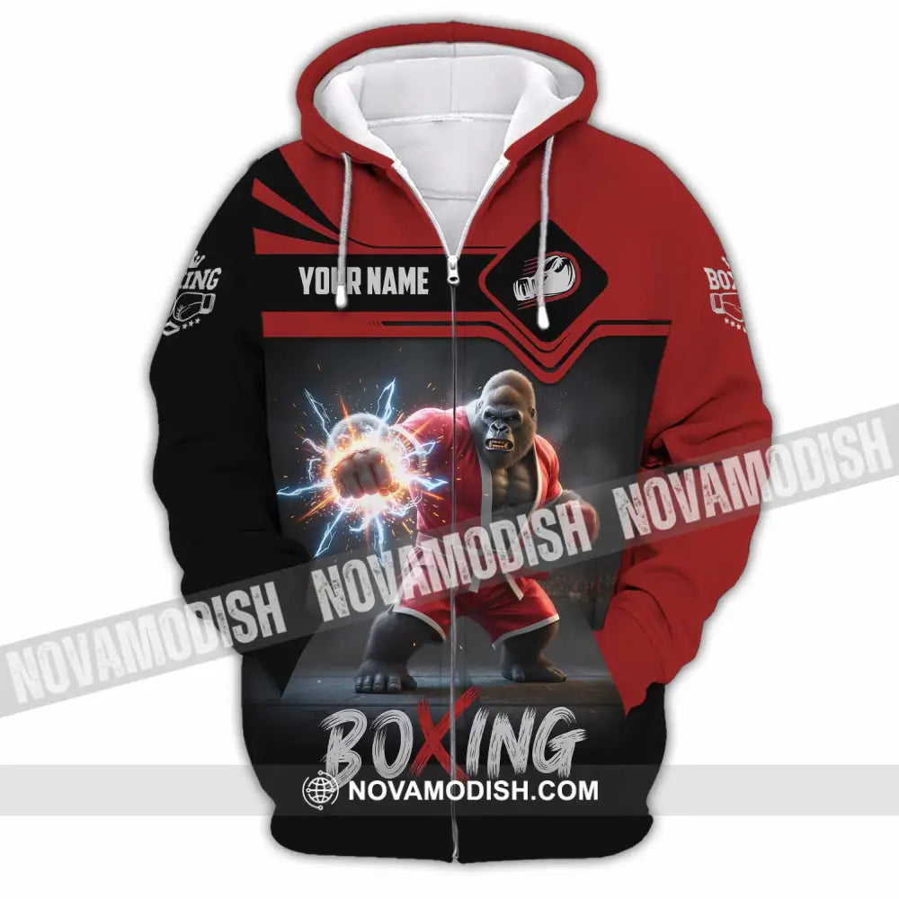 Unisex Shirt - Custom Boxing Shirt Zipper Hoodie / S T-shirt