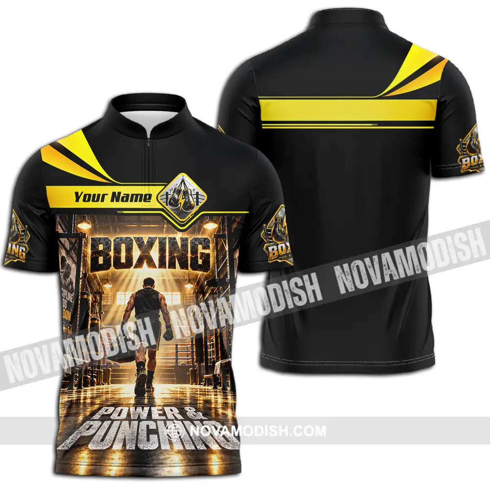 Unisex Shirt - Custom Boxing Shirt - Zipper Polo Shirt / S - T-shirt