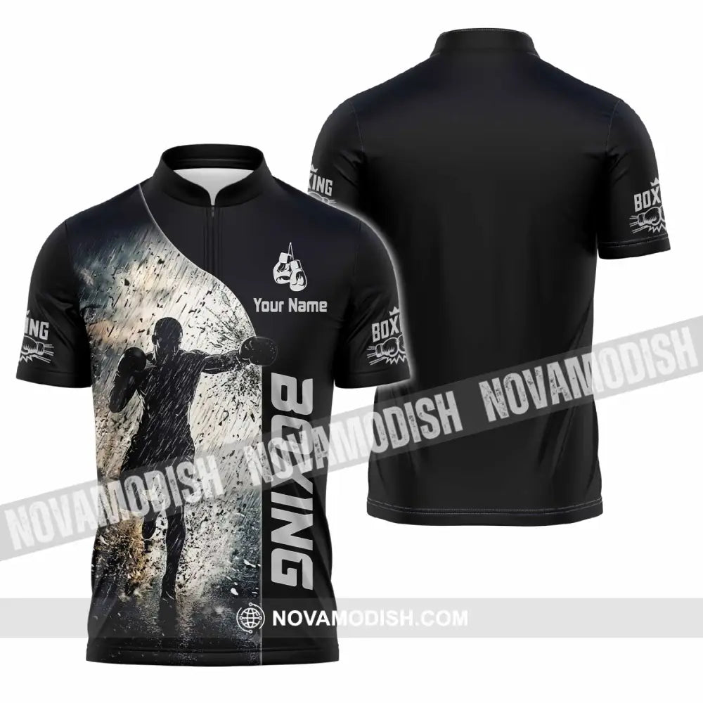 Unisex Shirt - Custom Boxing Shirt - Zipper Polo Shirt / S - T-shirt