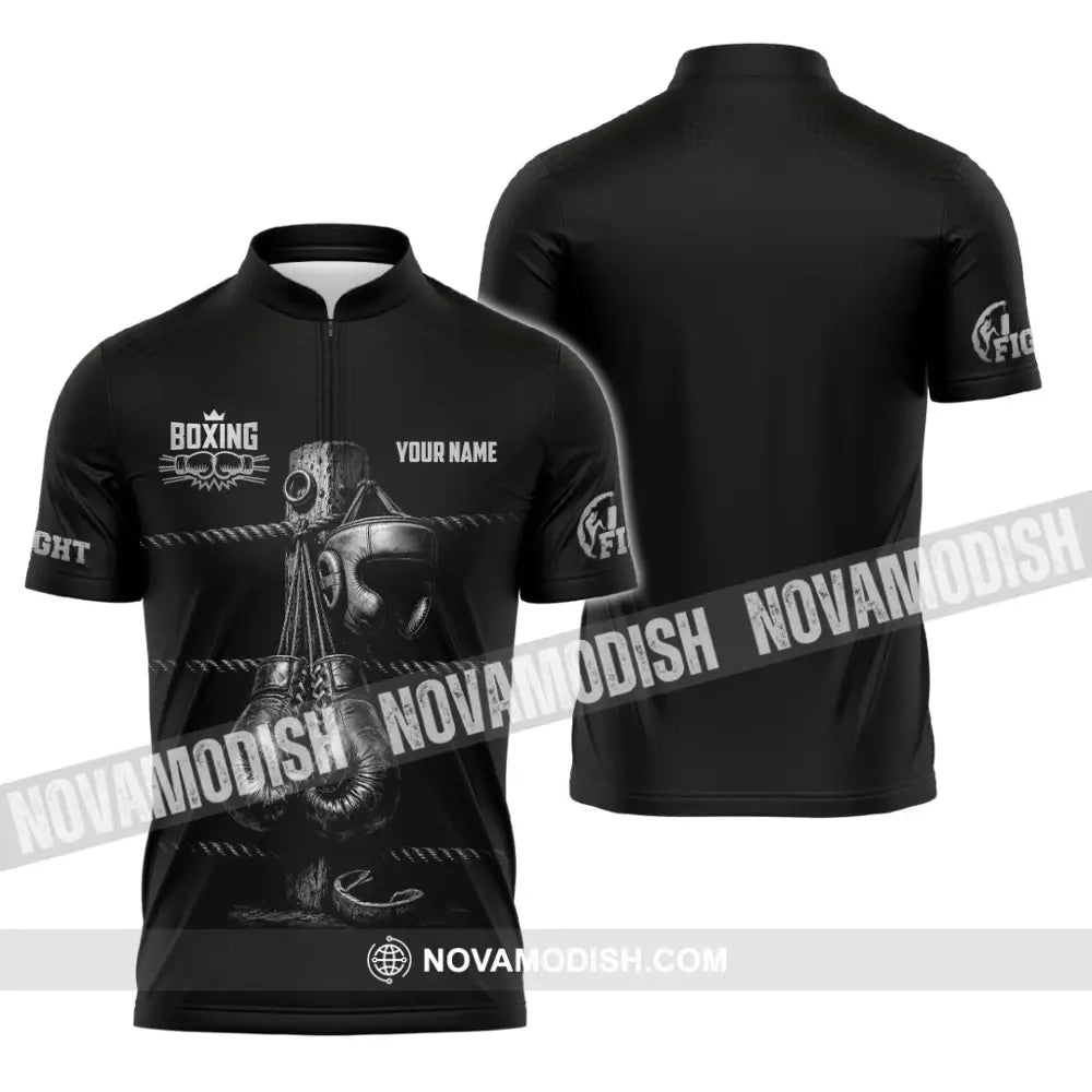 Unisex Shirt - Custom Boxing Shirt - Zipper Polo Shirt / S - T-shirt