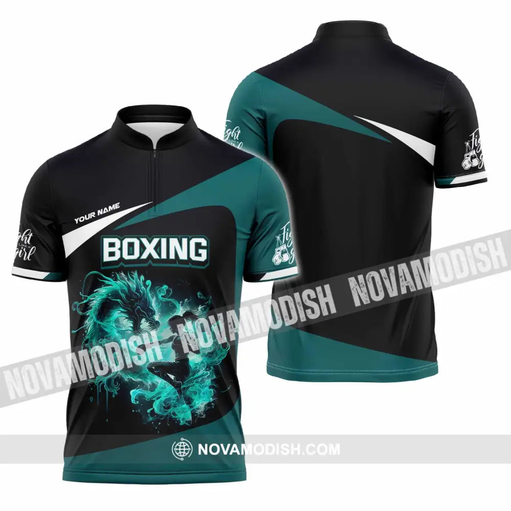 Unisex Shirt - Custom Boxing Shirt Zipper Polo Shirt / S T-shirt