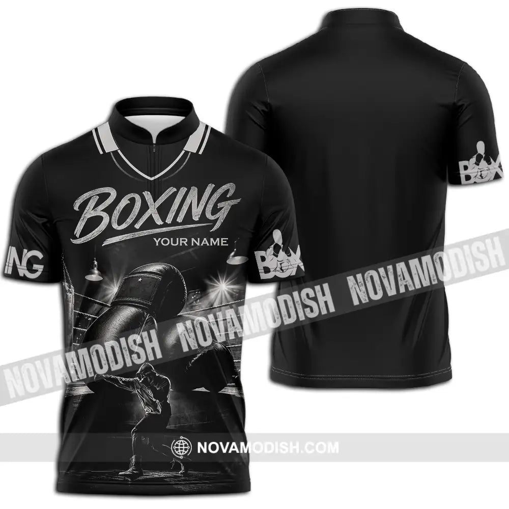 Unisex Shirt - Custom Boxing Shirt - Zipper Polo Shirt / S - T-shirt