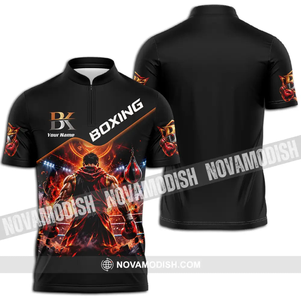 Unisex Shirt - Custom Boxing Shirt - Zipper Polo Shirt / S - T-shirt