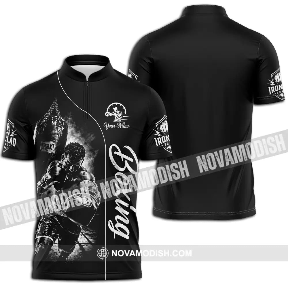 Unisex Shirt - Custom Boxing Shirt - Zipper Polo Shirt / S - T-shirt