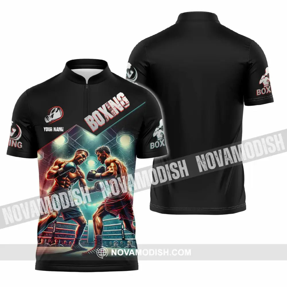 Unisex Shirt - Custom Boxing Shirt Zipper Polo Shirt / S T-shirt
