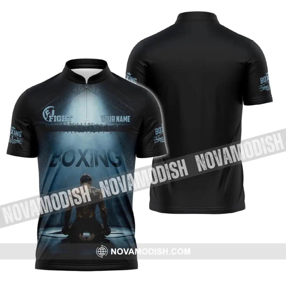 Unisex Shirt - Custom Boxing Shirt - Zipper Polo Shirt / S - T-shirt