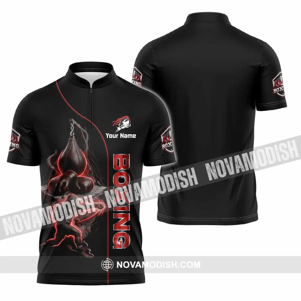 Unisex Shirt - Custom Boxing Shirt - Zipper Polo Shirt / S - T-shirt